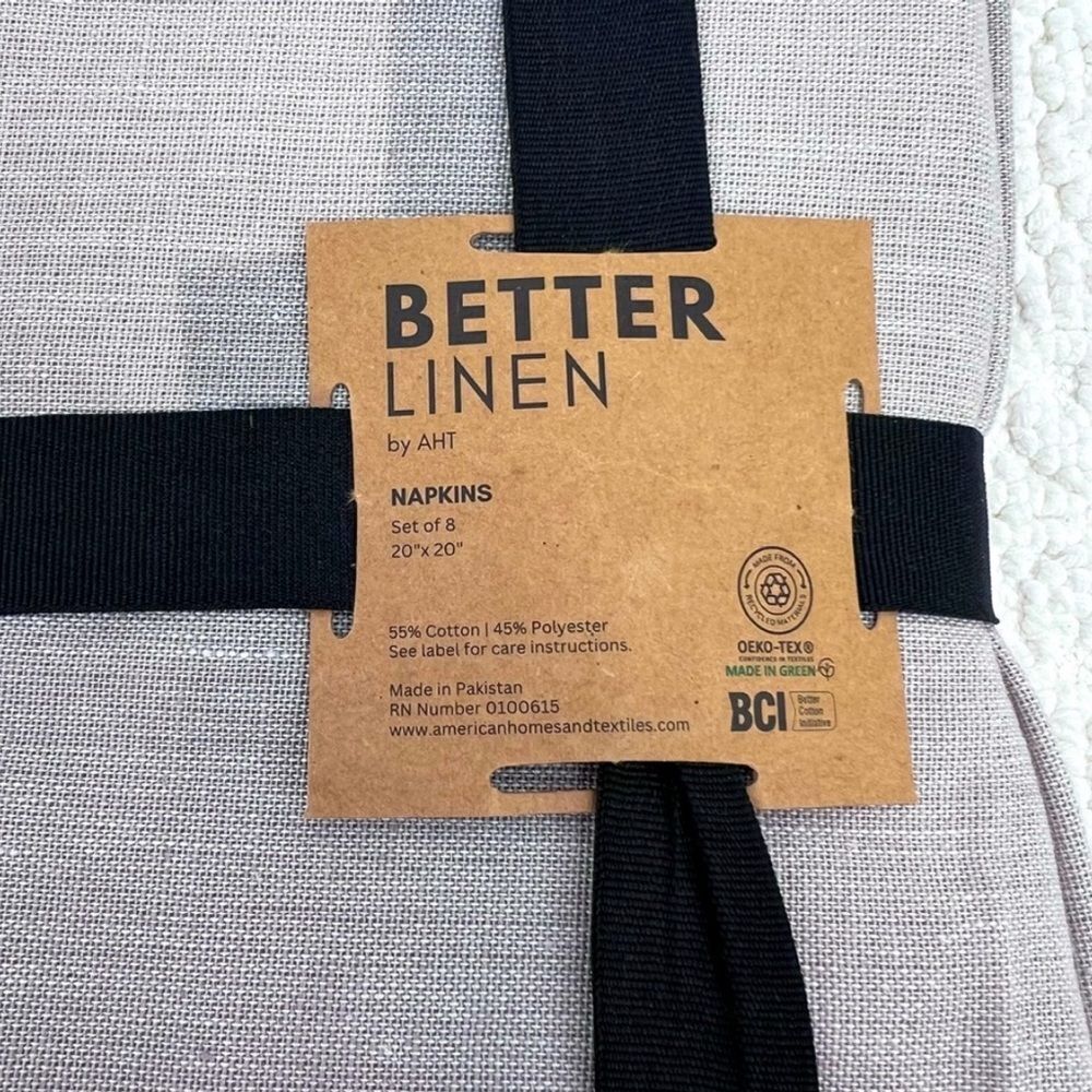 NWT Napkins Better Linen by AHT Set of 8 20" × 20" - Picture 2 of 5